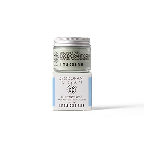 Little Seed Farm All Natural Deodorant Cream - Blue Tansy Rose - Aluminum Free Deodorant for Women or Men, Net Wt. 2.4oz | 68g