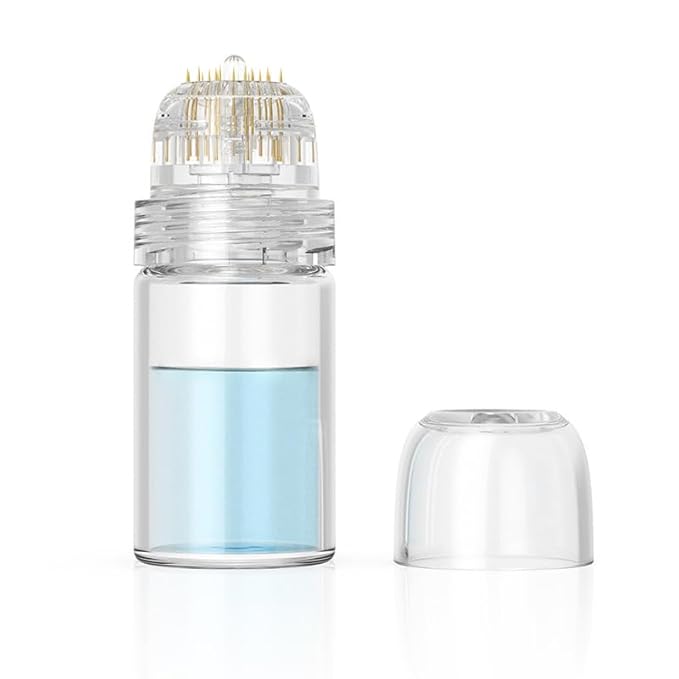Hydra Microneedle Stamp – Derma Roller Stamp With 5ml Refillable Applicator for Face Serum – Skin Care Tools for Men and Women