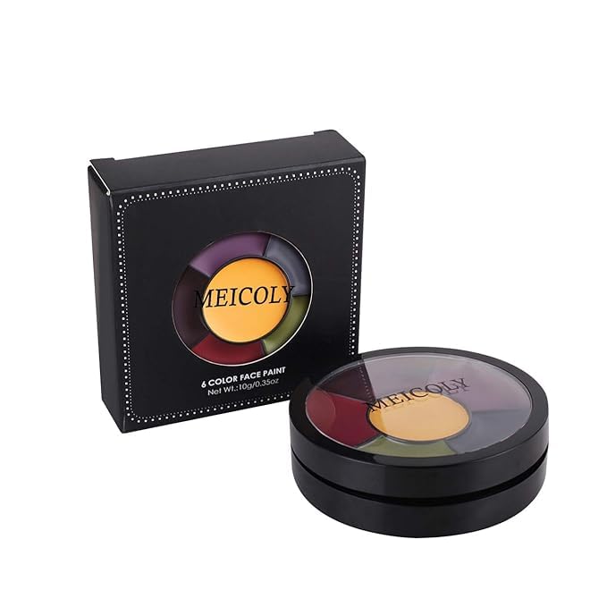 MEICOLY 3PCS 6 Color Bruise Wheel for Special Effects,Hunting Camo Face Body Paint Kit,Light Green Gamora Witch Face Paint,Trauma SFX Makeup Kit Halloween Makeup with 3pcs Stipple Sponges