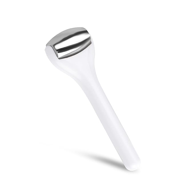MAANGE Mini Eye & Face Rollers for Eye Massager, Stainless Steel Eye Ice Roller for Relief Puffiness Migraine Skincare Facial Roller (White)
