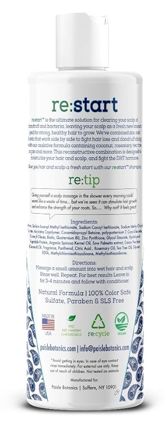 Anti Dandruff Shampoo for Men - Tea Tree Oil & Zinc Shampoo for Dandruff & Thinning Hair (8 OZ)