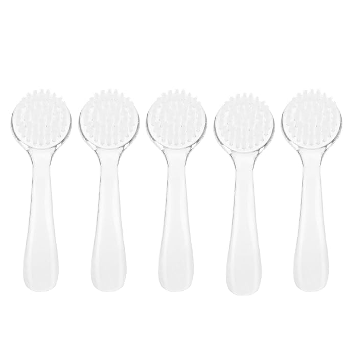 Soft Nail Brush, 5 PCS Nail Dust Brush, Nail Brush for Cleaning Fingernails, Fine Handle Grip Fingernail Brush Manicure Brush with Cover, Nails Tool for Toe and Fingernail