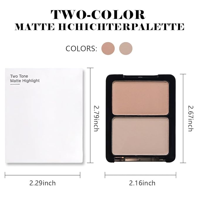 HHLTOH 3 in 1 Sculpting Powder Palette for Old Women – Highlight, Contour, Nose Shadow & Eyeshadow Base – Buildable Matte Face Powder for Setting, Enhancing & Natural Finish (03# Beige & Light Brown)