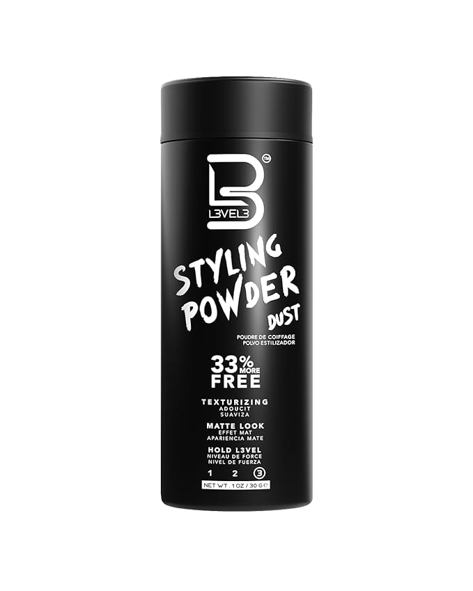L3 Level 3 Styling Powder - Natural Look Mens Powder - Easy to Apply with No Oil or Greasy Residue (Small - 30 Grams)