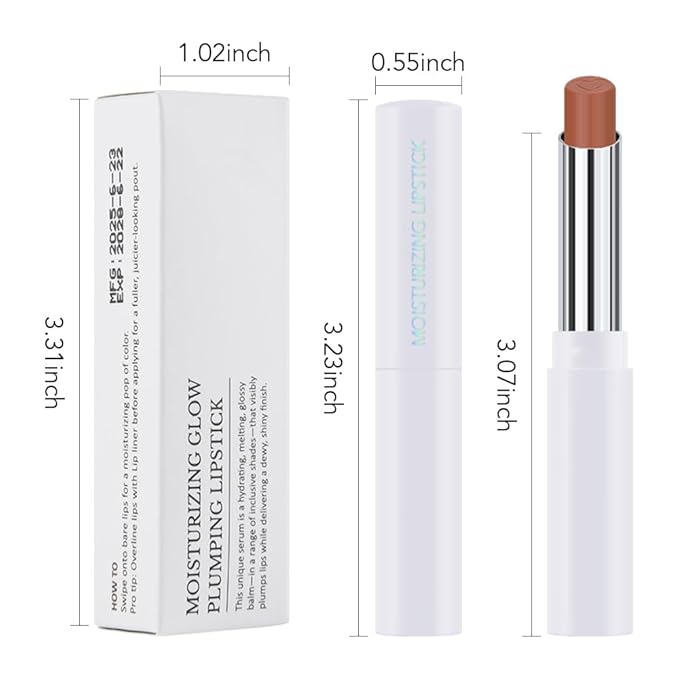 QIDSTERS Tinted Lip Balm Moisturizing Lipstick, Nude Brown Hydrating Lipstick for Women, 24 Hour Long Lasting Moisturization Lip Gloss Stain Makeup, Lightweight Non Greasy Moisturizer Lips, 02