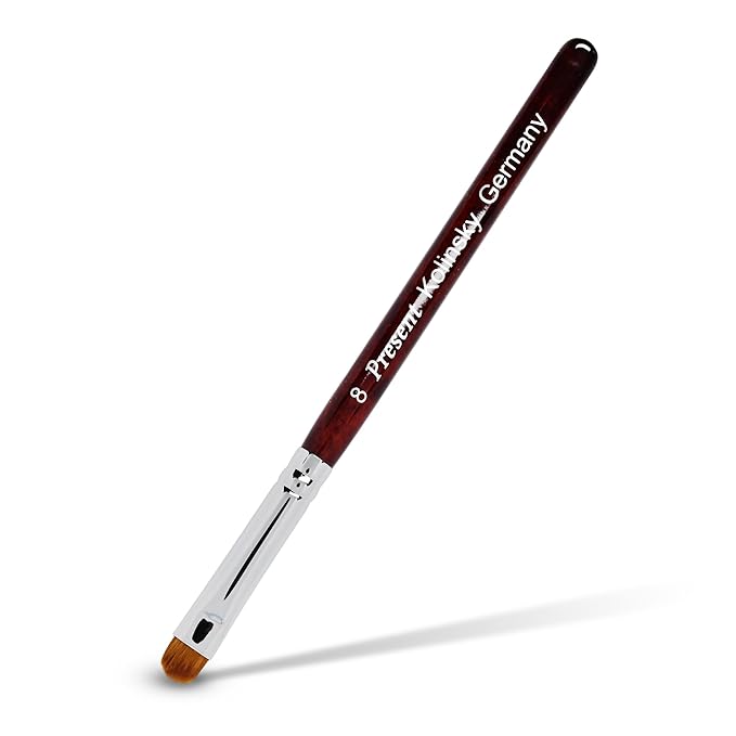 Present Gel Nail Brush,UV Gel Nail Brush,Nail Art Tips Builder Brush Pen,Sturdy Wooden Handle Nail Art Tools for French Nails (Deep Wood Grain Color)