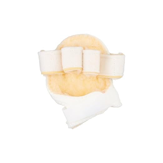 Rolyan Palm Protector with Finger Separators, Right Handed Glove for Finger Contracture Prevention, Comfortable Hand Cushion with Sherpa Lining On Palm and Finger Separations for Maximum Protection