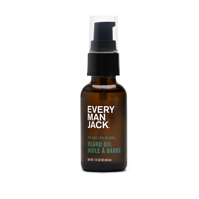Every Man Jack Men's Beard Oil - Sea Salt Fragrance - Deeply Moisturizes and Softens Your Beard and Adds a Natural Shine - Naturally Derived with Shea Butter and Argan Oil - 1 fl oz