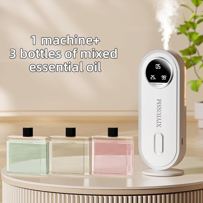 Waterless Essential Oil Diffuser for Home and Car Portable Aromatherapy Diffuser with 7 Mist Modes 1800mAh Rechargeable Battery Operated Scent Diffuser for Large Room Bedroom Office Bathroom