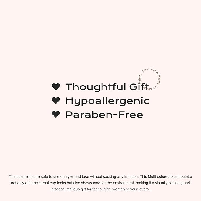 Color Nymph 3-IN-1 Face Makeup Palette, Ultra-Smoothy Blush Highlighter Bronzer Makeup Set, Matte & Long-Lasting, Natural Finish - Makeup Stacks for Travel | Vegan & Cruelty-Free - Sunset Kiss