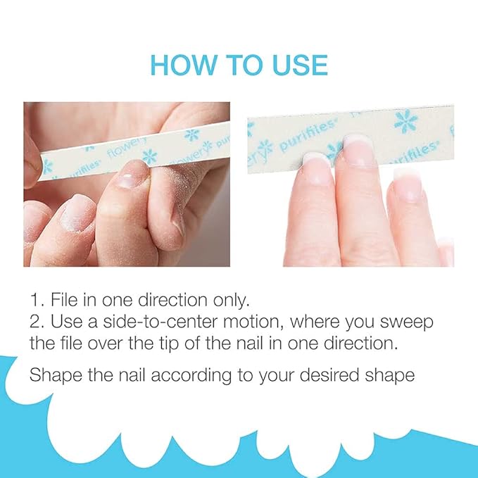 Flowery Purifiles Standard Pink Core Disinfectable Nail Files, 80/100 Grit, 20 per Pack
