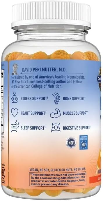 Garden of Life Magnesium Citrate Supplement Gummies with Prebiotics & Probiotics for Stress, Sleep & Recovery - Vegan, Gluten Free, Kosher, Non-GMO, No Added Sugars, Orange Cream Flavor, 60 Count