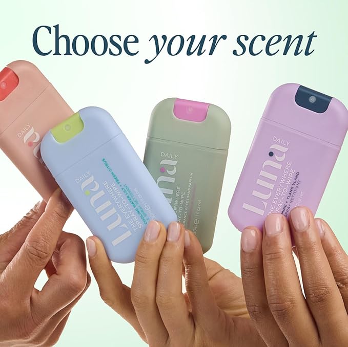 Luna Daily Body Cleansing Spray | Unscented pH-Balanced Feminine & Body Mist | Hydrating & Gentle for Intimate Hygiene, Underarms & Private Parts | Travel Essential for Women, Gym & Daily Care, 30ml