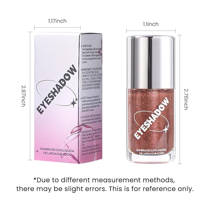 SUAKE Liquid Sparkling Glitter Eye Shadow – Rose Gold Cherry Eyeshadow, Eyeliner, Eyelid Shimmer Highlight Makeup, Highly Pigmented sombra de para ojos,Waterproof Quick-Drying (04Sand#)