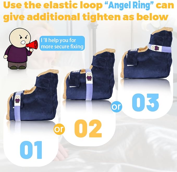 Heel Protectors for Bed Pressure Sores in Bed,Foot Boot Pillow Comfort Cushion for Bedridden Patients Remove Bedsores, Ankle Booties Pad for Ulcer Pain Relief (Gray, Pack of 1 Count)