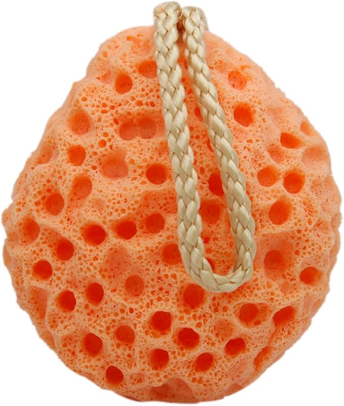 3pcs Sponge Body Bath Shower Exfoliator Hydrophilic Non Cleansing Puff Scrubber for Gentle Exfoliation and Skin Texture Improvement for Daily Use Orange