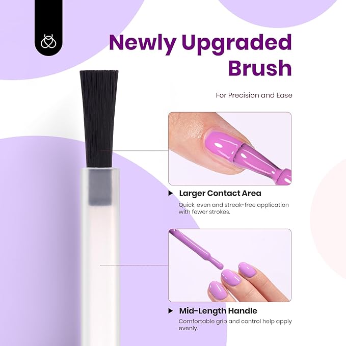 Beetles Purple Blue Gel Polish Set - 6 Colors 15ml Hema-Free Full Size Baby Blue Purple Polish Kit Wisteria Whisper Collecction Soak off Uv Led Lamp Nail Art Salon Colorful Bottle Manicure