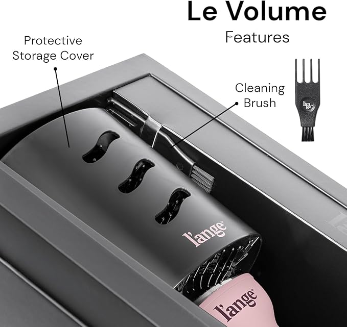 L'ANGE HAIR Le Volume 2-in-1 Titanium Blow Dryer Brush | Hot Air Brush for Hair Drying & Styling | Ionic Oval Barrel for Smooth, Frizz-Free Volume | (Blush – 75mm)