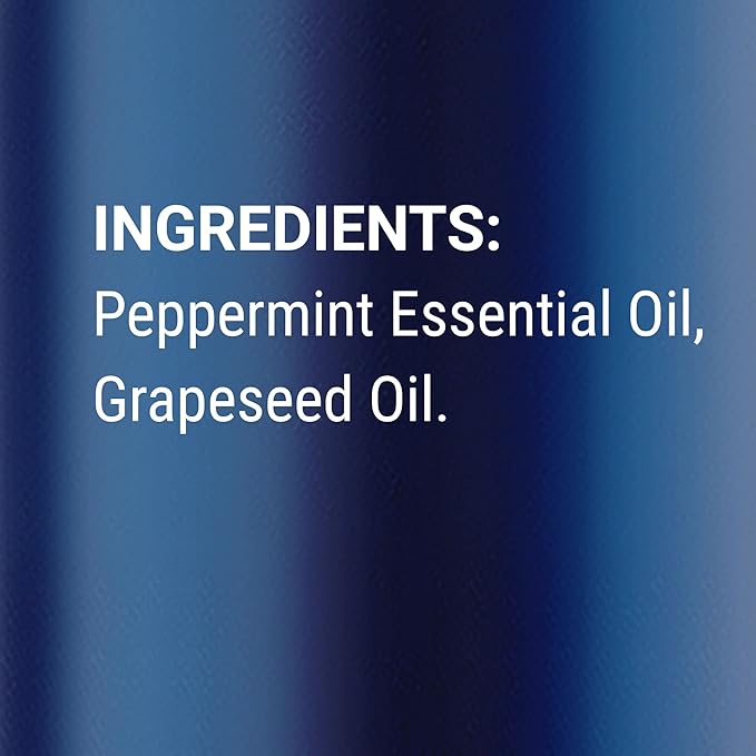 Peppermint Essential Oil Roll-On 10 ml - Pure, Natural & Prediluted Blend with Fresh Minty Aroma - Roller for Aromatherapy & Headache Relief - Nexon Botanics