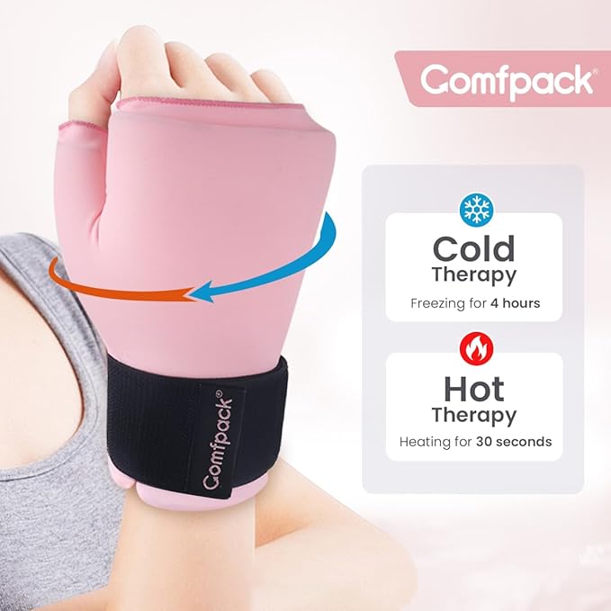 Hand Ice Pack Glove for Arthritis Pain Relief, Wrist Ice Pack Wrap for Carpal Tunnel, Reusable Gel Cooling Glove for Tenosynovitis, Swelling, Surgery, Tendonitis