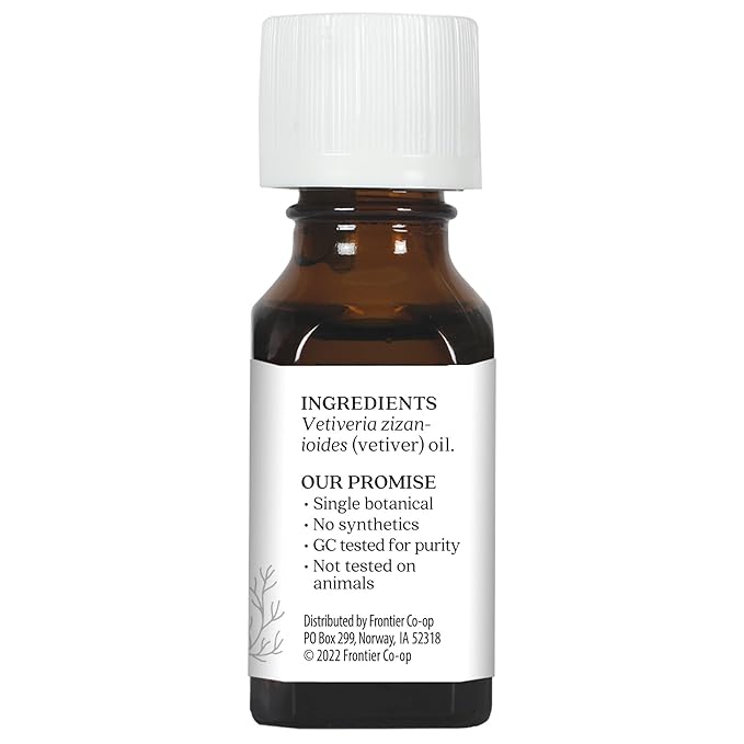 Aura Cacia Pure Vetiver Essential Oil | 0.5 fl. oz. | Vetiveria zizanioides (Pack of 2)