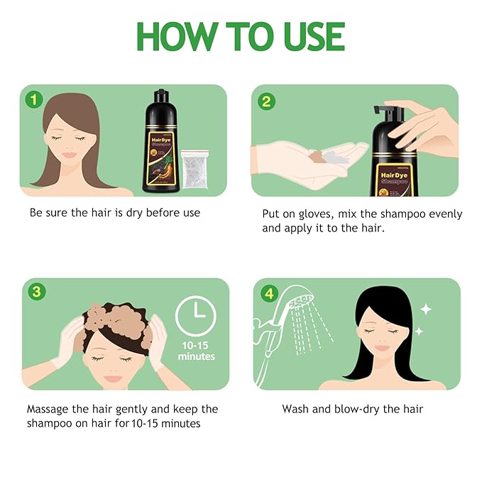 Agthyuve Hair Dye Shampoo 3 in 1, Dark Brown Hair Dye 16.9 FL Oz, Hair Shampoo, Semi-Permanent Hair Color Shampoo, Lasts 30 Days (Dark Brown)