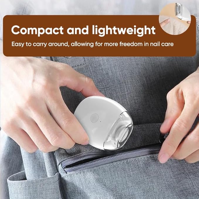 Electric Automatic Nail Clipper & Grinder: Rechargeable Fingernail Trimmer with LED Light - 3-Speed Quiet Nail Care Tool for Adults, Seniors & Babies (2 pcs)