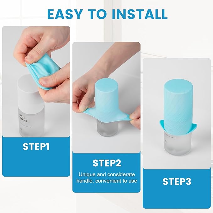 Bottle Covers for Travel, Leak Proofing, Travel Size Container Silicone toiletry sleeves, Leak Locks Travel Accessories for Shampoo Wash Body Bottles and other beauty and personal care(8pcs)