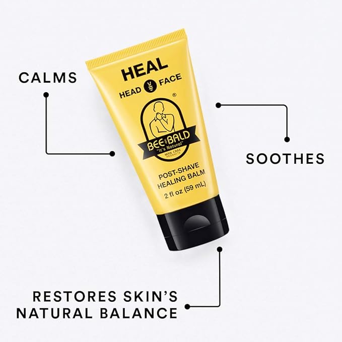 Bee Bald HEAL Aftershave for Men Healing Balm, Immediately Calms & Soothes Damaged Skin, Treats Bumps, Redness, Razor Burn & Other Shaving Irritations, 2 fl oz (Pack of 3)