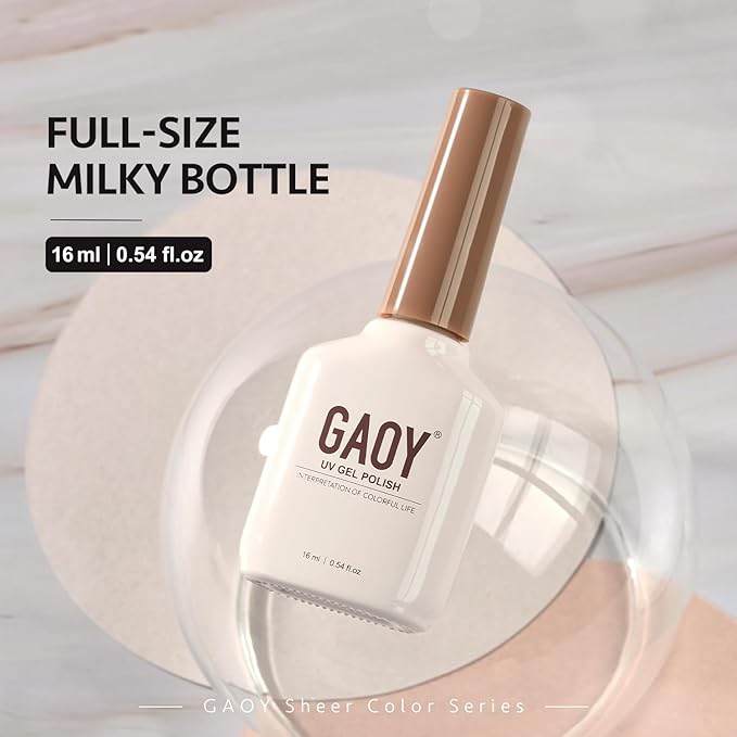 GAOY Jelly Nude Pink Gel Nail Polish, 16ml Sheer Natural Brown Translucent Color 1302 UV Light Cure Gel Polish for Nail Art DIY Manicure and Pedicure at Home