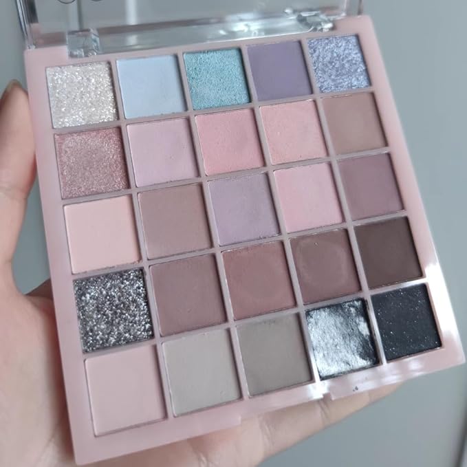 Eyeshadow Palette, 25 - Shades Matte & Shimmer Finishes, Glitter Pigment Eye Makeup, Blendable Powder Cream, Rich Color Selection, Cruelty Free, Professional-03#