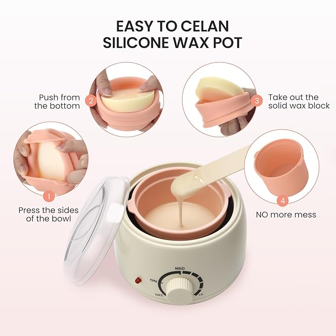 250ml Mini Waxing Kit for Women, Hard Wax Kit for Hair Removal, Waxing Kit for Bikini, Underarms, Eyebrows, Face, Compact for Teen Girls or Students Starters, Sensitive Skin, Dorms & Home Use