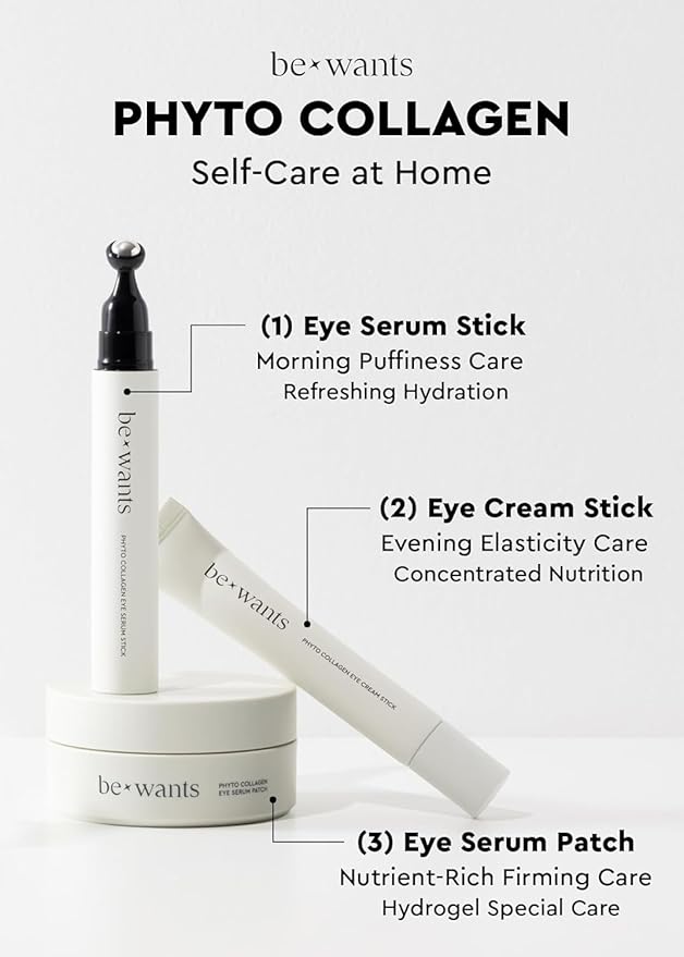 BE+WANTS Bewants Under Eye Patches for Puffy Eyes, Korean Under Eye Mask with Vegan Collagen and 71.9% Bamboo Water, Patches for Dark Circles and Cooling, 60 pieces