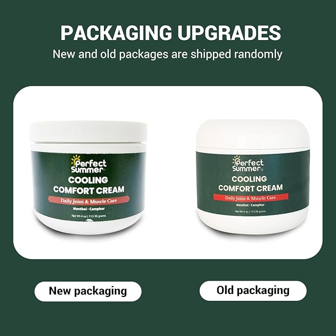 Perfect Summer Cooling Comfort Cream – Muscle Rub & Joint Care – Cooling Relief for Back, Neck, Shoulders & Knees – Non-Greasy, Fast-Absorbing Topical Cream, 4 oz