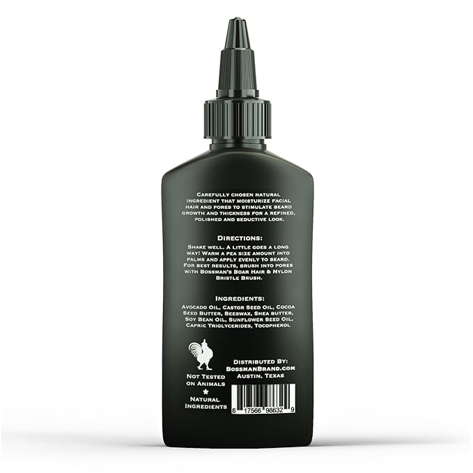 Bossman Jelly Beard Oil for Men (4 oz, Naked - Unscented) – Softens, Moisturizes & Conditions with Natural Ingredients