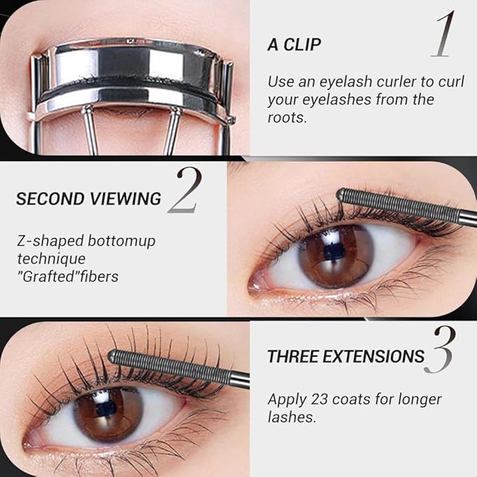 Ultimate Mascara Set for Lengthening and Curling, 2026 New Iron Wand Mascara, Waterproof Black Washable Brushless Metal Wand Mascara, Long-Lasting 3D Curling Eyelash, No Flaking (1 Pcs)
