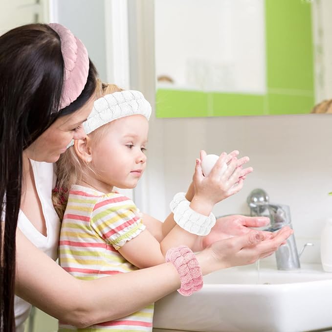 Face Wash Set - Headband and Absorbent Microfiber Wristbands with Holder for Face Washing and Spa Experience