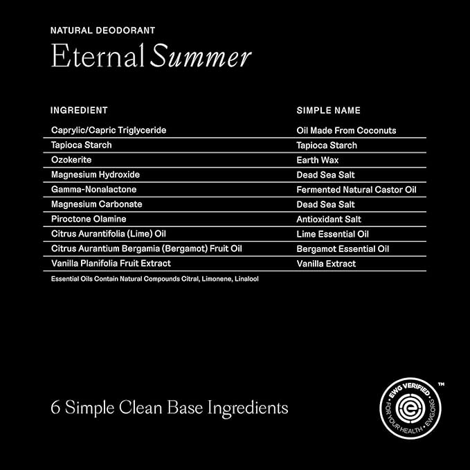 Each & Every Aluminum Free Deodorant for Men & Women - All Natural Deodorant for Sensitive Skin, EWG Verified - Clean, Baking Soda-Free, Plant-Based Fragrance, Coconut & Lime, 2.5oz