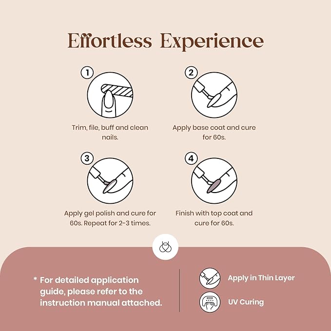 Beetles Brown Gel Nail Polish - 6 Colors Burgundy Brown Neutral Grey Plum Gel Polish Set, Soak Off UV LED Nail Colors for Manicure Gift for Women