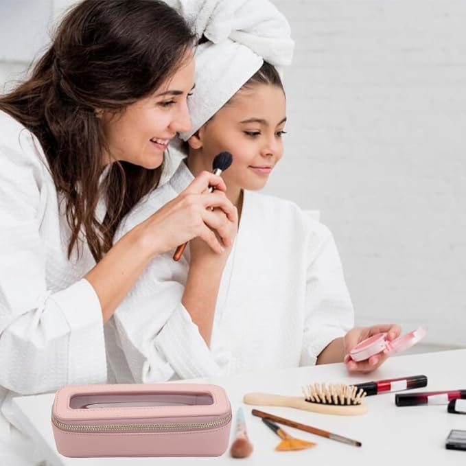 Travel Clear Makeup Bag Set, TSA Approved Cosmetic Bag Case with Zipper Portable Makeup Pouch Toiletry Bag Traveling Cosmetic Organizer Storage Bag Car Organizer Car Essentials