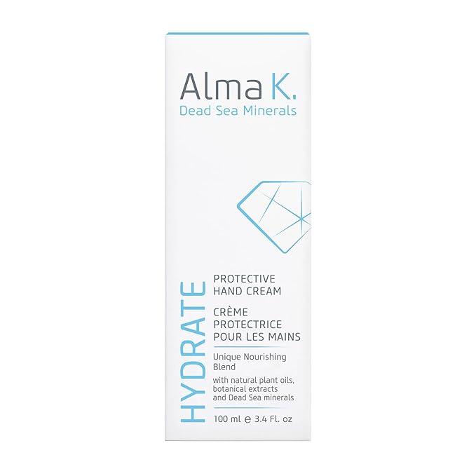 Alma K Protective Hand Cream - Daily Deep Hydration Hand Lotion - Rich, Soothing Non-Sticky Cocoa Butter Lotion - White Tea and Neroli Scent - 3.4 oz
