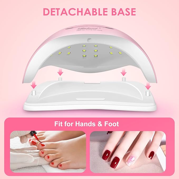 UV Gel Nail Lamp,150W UV Nail Dryer LED Light for Gel Polish-4 Timers Professional Nail Art Accessories,Curing Toe Nails