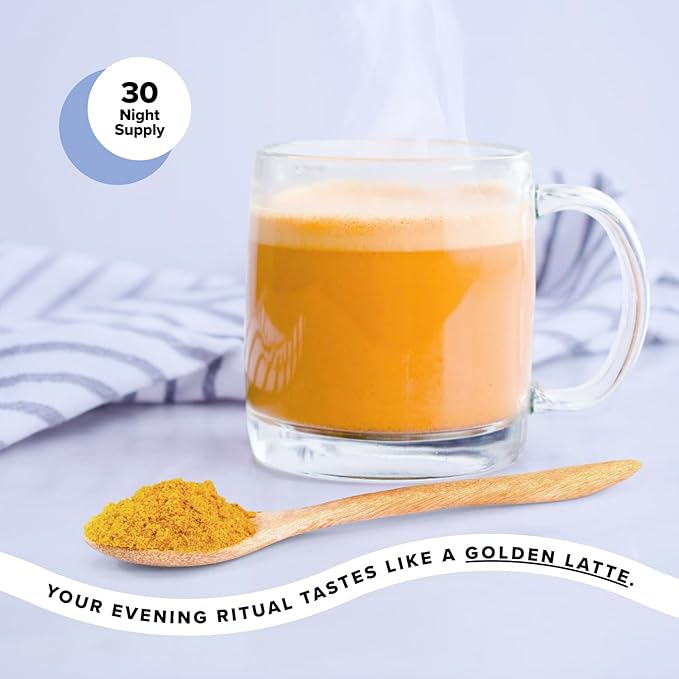 Complement Restore Golden Latte - Calm Magnesium Powder, Deep Sleep Aid Drink - Reishi, Ashwagandha, Valerian & L-Theanine - Nighttime Recovery, Relaxation Adaptogens Mix - No Melatonin (30 Servings)