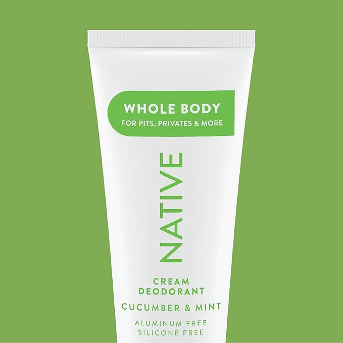 Native Whole Body Deodorant Cream Contains Naturally Derived Ingredients, Deodorant for Women & Men | 72 Hour Odor Protection, Aluminum Free with Coconut Oil and Shea Butter | Cucumber & Mint