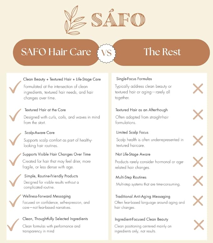 Safo Curl Crème - Defining Hair Cream for Curls with Avocado Oil, Rose Oil, Chebe & Flaxseed - Frizz Control & Moisture - Natural Non-Greasy Formula - All Curl Types - Women's Hair Care - 8 Fl Oz