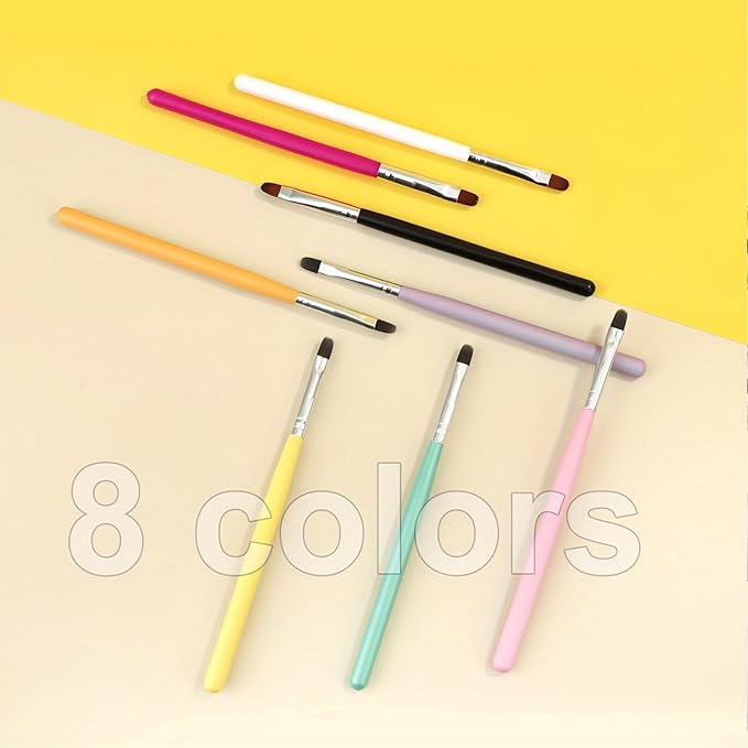 Nail Art Brushes Set,8PCS Uv Gel Nail Brush Poly Extension Gel Brush for Nail Art Nail Design Brush Gel Nail Brush for Nail Extension Nail Powder Nail Art Tips Builder Brush Nail Painting Set