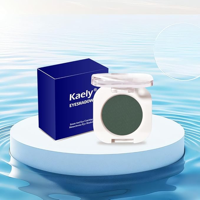 Single Matte Eye Shadow Palette Makeup, Forest Green Matte Eyeshadow for Older Women Halloween Birthday Party Wear, Monochrome Eye Shadow Makeup, Pigmented Waterproof Sombras Para Ojos, 16