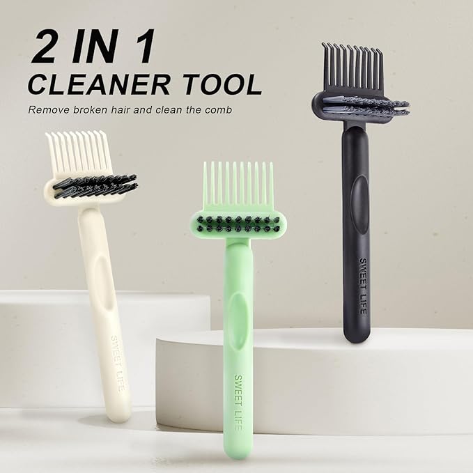 Boar Bristles Hair Brush for Women and Men, Detangling Hair Brush for Smoothing Massage Add Shine, Nylon&Boar Bristles Detangler brush for Hair Healthy (Cleaner-Green)