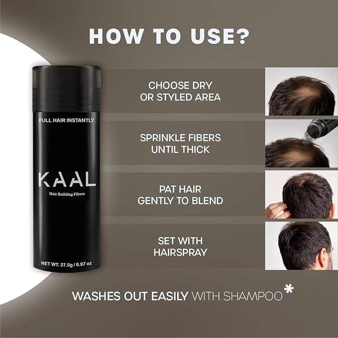 KAAL Hair Fibers - (27.5g, Light Blonde), Refillable Hair Powder Filler to Conceal Thinning Areas for Men and Women
