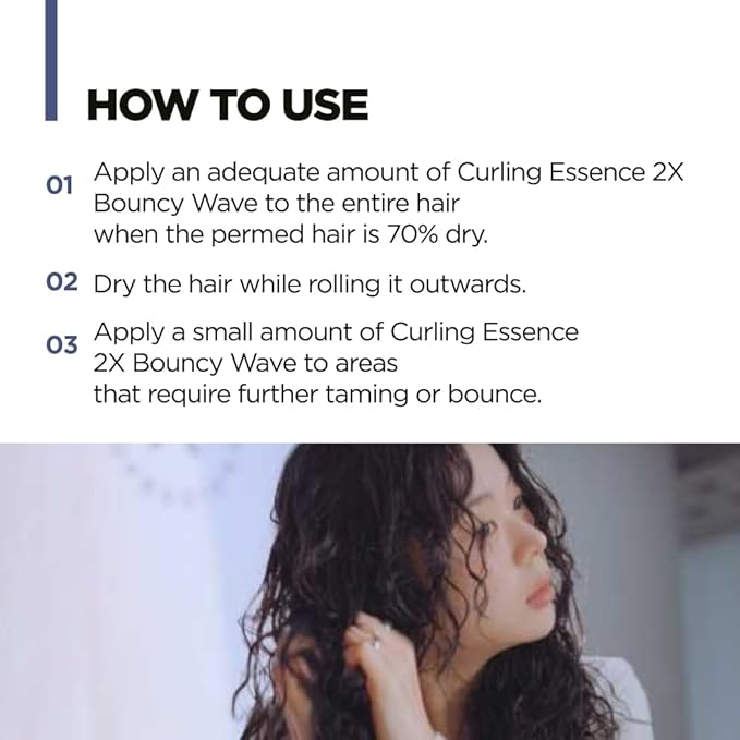 AMOS PROFESSIONAL Curling Essence 2X Bouncy Wave 5 fl oz – Korean Hair Essence for Wavy & Curly Hair, Frizz Control Styling Gel with Soft Hold, Curl Definition, Non-Sticky Finish